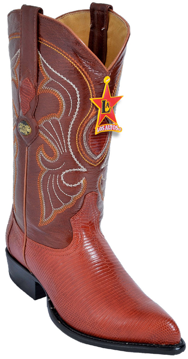Los Altos Cognac Genuine All-Over Lizard J-Toe Cowboy Boots 990603